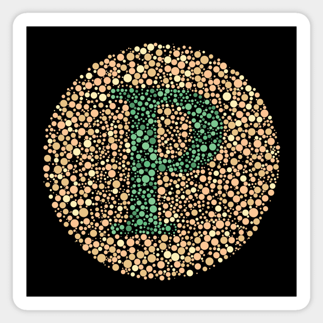 Letter P Ishihara Test Sticker by CorneaDesigns